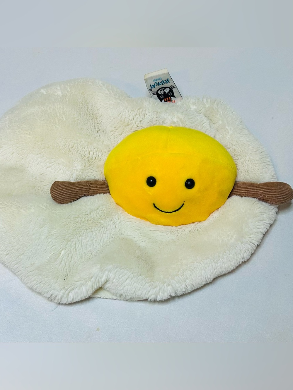 Retired Jellycat Amuseables Fried Egg 10" Stuffed Plush Retired RARE